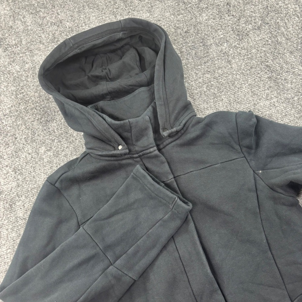Hurley Full Zip Hoodie XS Black‎ Longline Scuba Neck Sweatshirt Womens